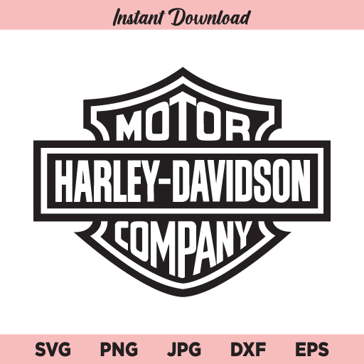 Harley Davidson SVG, Harley Davidson Logo Black and White SVG, PNG, DXF, Cricut, Cut File, Clipart, Silhouette