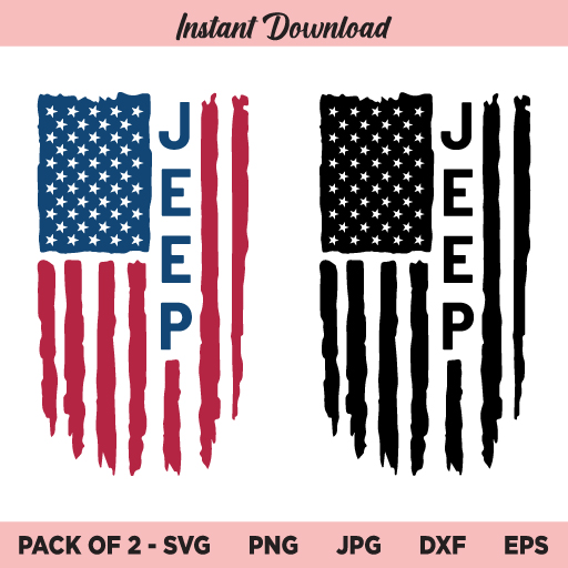 Jeep American Flag SVG, Jeep Flag SVG, Jeep USA Flag SVG, Jeep SVG, US Flag SVG, PNG, DXF, Cricut, Cut File, Clipart