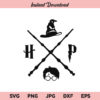 Magic Wand Symbol SVG, Harry Potter SVG, Wizard School SVG, PNG, DXF, Cricut, Cut File, Clipart, Silhouette