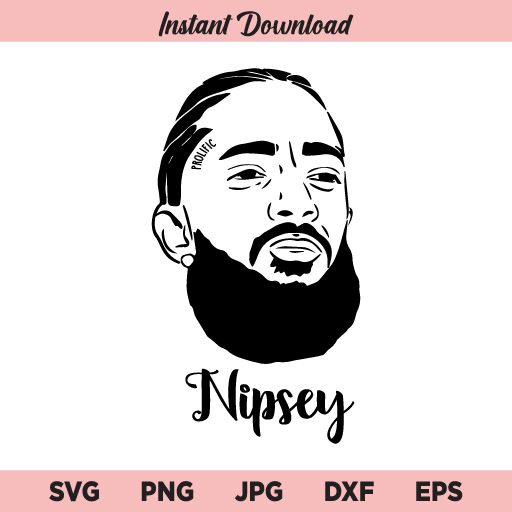 Nipsey Hussle SVG, Nipsey Hussle Face SVG, Nipsey SVG, PNG, DXF, Cricut, Cut File, Clipart, Silhouette