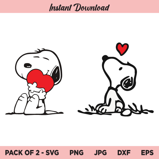 Snoopy Peanuts SVG, Snoopy Hugging a Heart SVG, PNG, DXF, Cricut, Cut File, Clipart, Silhouette