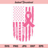 US Cancer Flag SVG, Pink Ribbon USA Flag SVG, Breast Cancer Awareness SVG, PNG, DXF, Cricut, Cut File, Clipart