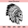 Cherokee Indian Skull SVG, Headdress SVG, PNG, DXF, Cricut, Cut File, Clipart