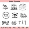 Christian Bundle SVG, Scripture Bundle SVG, Bible Verse Bundle SVG, Jesus, God, Faith SVG, PNG, DXF