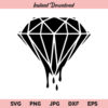 Dripping Diamond SVG, PNG, DXF, Cricut, Cut File, Clipart, Silhouette