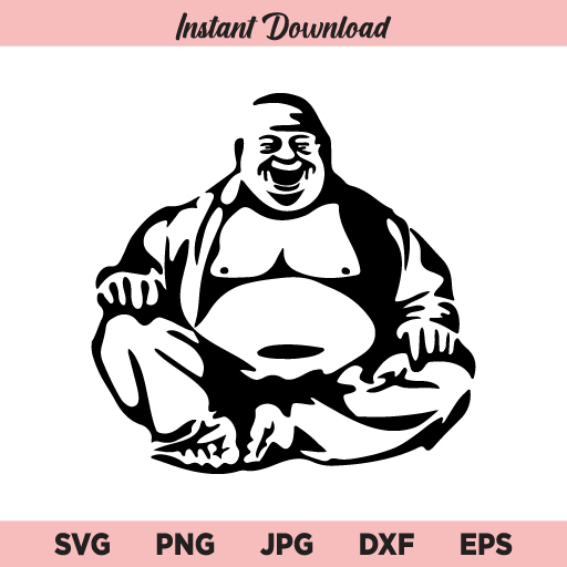 Laughing Buddha SVG, PNG, DXF, Cricut, Cut File, Clipart, Silhouette, Vector, Logo
