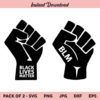 Raised Fist SVG, BLM SVG, Black Lives Matter SVG, PNG, DXF, Cricut, Cut File, Clipart, Silhouette
