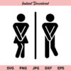 Restroom SVG, Restroom Sign SVG, Toilet, Bathroom, Man Symbol, Female Symbol SVG, PNG, DXF, Cricut, Cut File