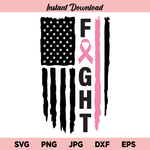 Cancer Flag SVG, Fight Cancer SVG, Cancer Awareness SVG, Cancer US Flag SVG, Breast Cancer SVG, Cancer Ribbon SVG