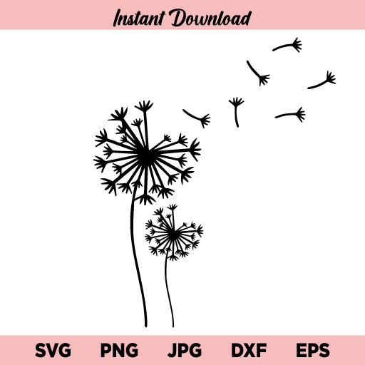 Dandelion SVG, Dandelion SVG File, Dandelion PNG, Dandelion DXF, Dandelion Cricut, Dandelion Cut File, Clipart, Silhouette, Instant Download
