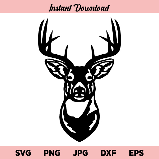 Deer Head SVG, Deer Face SVG, Deer SVG, Deer Head PNG, Deer Head DXF, Deer Head Cricut, Deer Head Cut File, Deer Head Clipart, Deer Head Instant Download