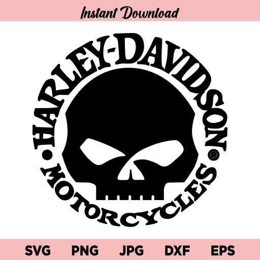 Harley Davidson Skull Logo SVG, Harley Davidson Round Skull SVG, Harley Davidson SVG, Skull Logo SVG, Harley Davidson Logo SVG, PNG, DXF, Cricut, Cut File, Clipart, Instant Download
