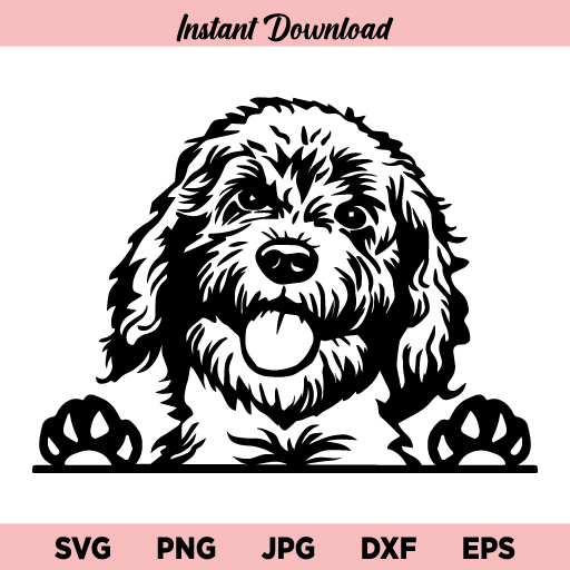 Goldendoodle Dog SVG, Peeking Goldendoodle Dog SVG, Goldendoodle SVG, Cute Goldendoodle SVG, Golden Doodle SVG, PNG, DXF, Cricut, Cut File