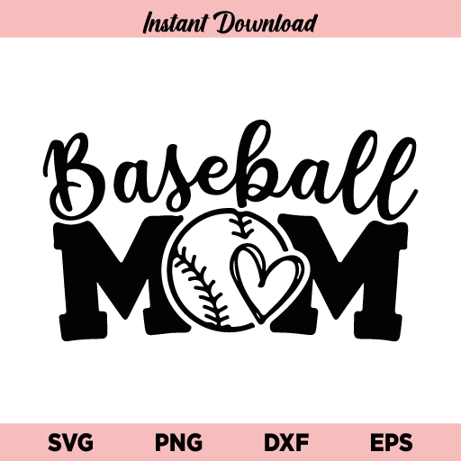 Baseball Mom SVG, Baseball Mom Heart SVG, Baseball Mom SVG File, Baseball SVG, Mom SVG, Baseball, Mom, Love, Heart, Baseball Mom Shirt, SVG, PNG, DXF, Cricut, Cut File