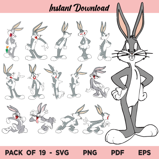 Bugs Bunny SVG, Bugs Bunny SVG Bundle, Bugs Bunny SVG File, Bugs Bunny, Bugs Bunny Bundle, SVG, PNG, Cricut, Cut File, Digital Download