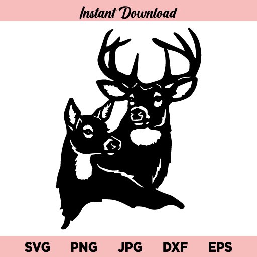 Deer SVG, Deer Head SVG, Deer Clipart, Deer Head Clipart, Deers SVG, Deer Silhouette, Deer Vector, Deer & Antlers SVG, Deer, PNG, DXF, Cricut, Cut File