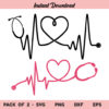 Heartbeat Stethoscope SVG, Heartbeat Stethoscope Bundle SVG, Heartbeat Stethoscope SVG File, Nurse, Doctor, Heart, Heartbeat, Stethoscope, SVG, PNG, DXF, Cricut, Cut File