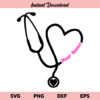 Heart Stethoscope Personalized SVG, Personalized Custom Heart Stethoscope Name SVG, Stethoscope Heart, Nurse, Doctor, Essential Worker, SVG, PNG, DXF, Cricut, Cut File