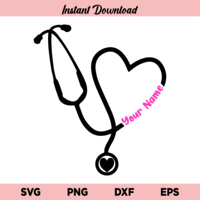 Nurse Heart Stethoscope SVG For Cricut