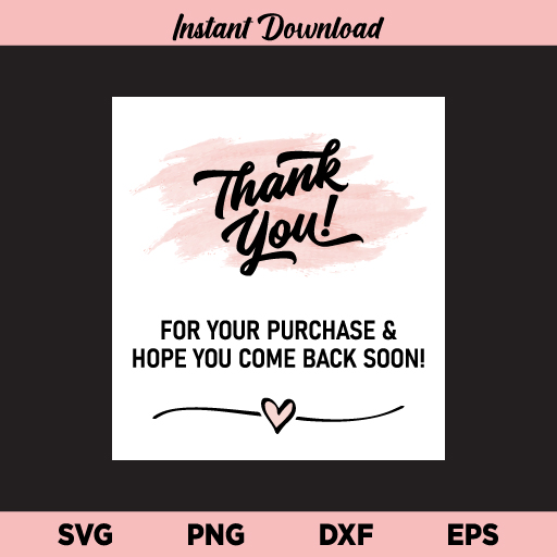Thank You For Your Purchase SVG, Thank You Note Cards SVG, Thank You Cards SVG, PNG, DXF, Cricut, Cut File