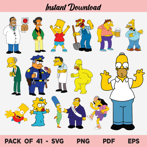 The Simpsons SVG Bundle, The Simpsons SVG, The Simpsons SVG File, Bart Simpson, Maggie Simpson, Homer Simpson, The Simpsons, Simpsons, SVG, PNG, DXF