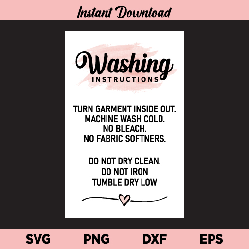 Washing Instructions SVG, Washing Instructions SVG File, TShirt Care Cards SVG, Care Instructions, Washing Instructions, Washing Card, SVG, PNG, DXF