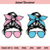 Messy Bun SVG, Messy Bun With Glasses SVG, Messy Bun Skull SVG, Momlife SVG, Momlife Skull SVG, Mom Skull SVG, Bandana Messy Hair SVG, Mom Bun With Sunglasses And Headband SVG, PNG, DXF