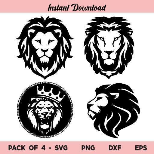 Lion SVG, Lion Head SVG, Lion Logo SVG, Lion Roar SVG, King Lion SVG, Lion Crown SVG, Lion SVG File For Cricut, Lion SVG Designs, Lion SVG Cut File, Lion Shirt SVG, Lion, SVG, PNG, DXF, Cricut, Cut File