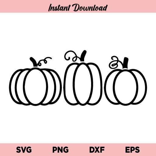 Fall Pumpkin SVG, Pumpkin SVG, Three Pumpkins SVG, Halloween SVG, Fall SVG, Halloween, Thanksgiving, Pumpkin SVG File, Autumn, Pumpkin, SVG, PNG, DXF, Cricut, Cut File