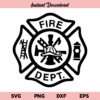 Fire Department SVG, Fire Department SVG File, Fire Dept SVG, Firefighter SVG, Fireman SVG, Maltese Cross SVG, Fire Department, SVG, PNG, DXF, Cricut, Cut File