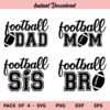 Football Family SVG, Football Family SVG File, Football Dad SVG, Football Mom SVG, Football Mom Dad Sis Bro SVG