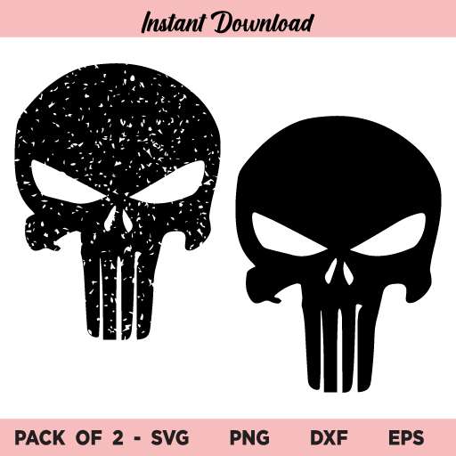 The Punisher Logo SVG, The Punisher SVG, Punisher Skull Logo SVG, Distressed Punisher Skull Logo SVG, Punisher SVG