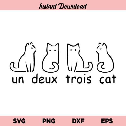 Un Deux Trois Cat SVG File