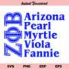 Arizona Pearl Zeta Phi Beta SVG