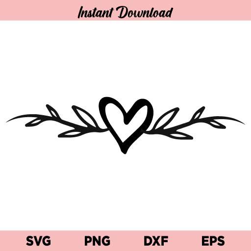Heart Flourish SVG Cut File