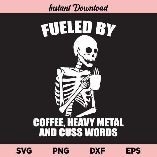 Fueled By Coffee Skeleton SVG