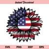 American Flag Pattern Sunflower SVG