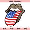 Leopard Lips With Flag Tongue SVG