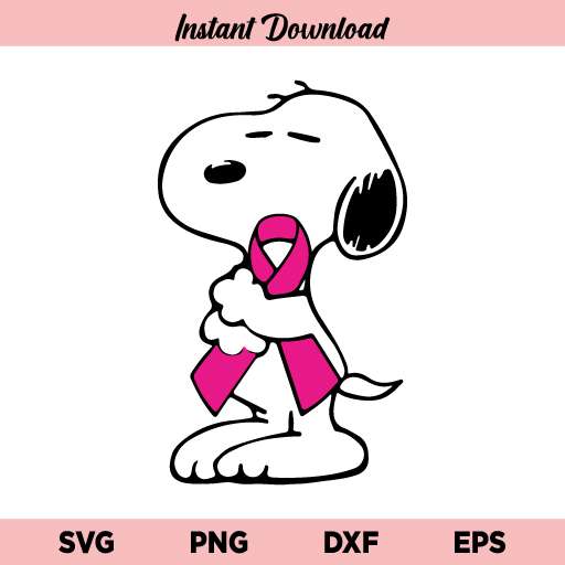 Snoopy Cancer Awareness SVG
