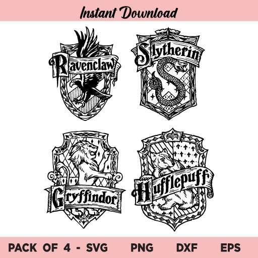 Harry Potter Hogwarts House Crest SVG