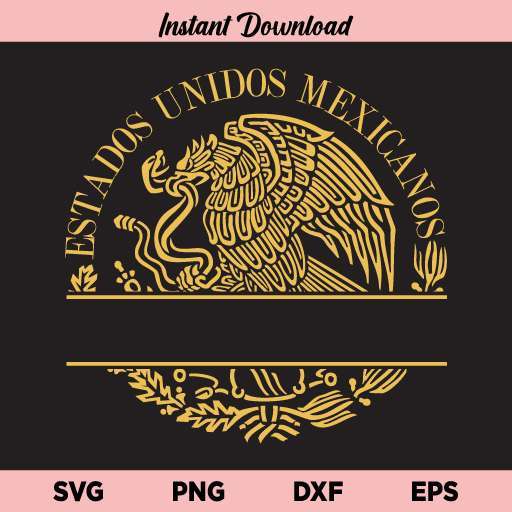 Mexican Flag Eagle Split Monogram SVG