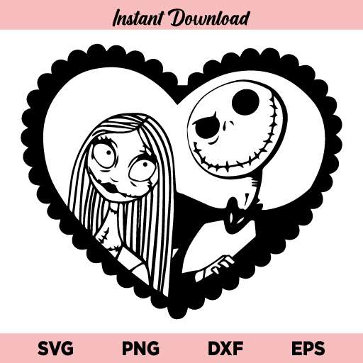 Jack And Sally Heart SVG
