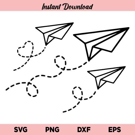 Heart Paper Planes SVG