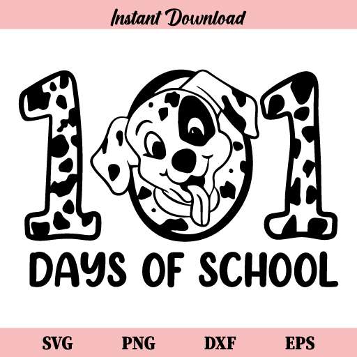 101 Days of School Dalmatian Dog SVG