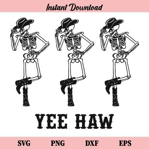 Yee Haw Cowboy Skeleton SVG