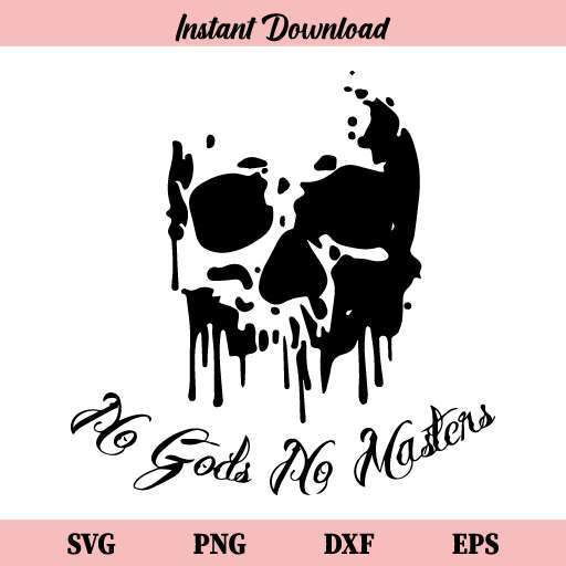 No Gods No Masters Skull SVG