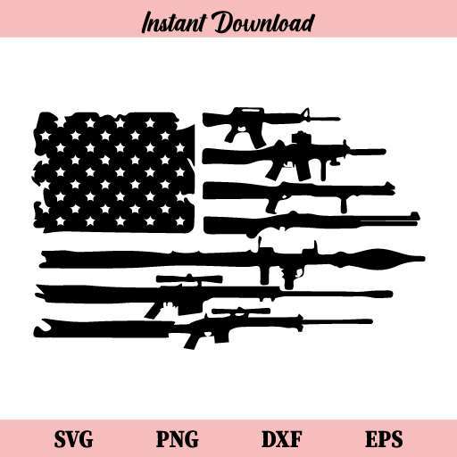 American AR 15 Rifle Flag SVG