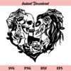 Calavera Kissing Skull Heart SVG